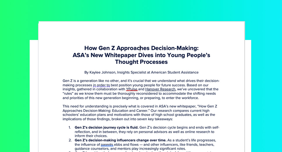 ASA Whitepaper: How Gen Z Approaches Decision-Making
