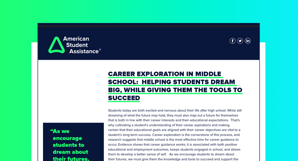 Career Exploration in Middle School: Helping Students Dream Big, While Giving Them The Tools To Succeed